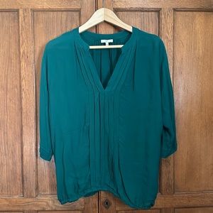 Emerald silk Joie M three quarter length blouse